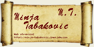 Minja Tabaković vizit kartica